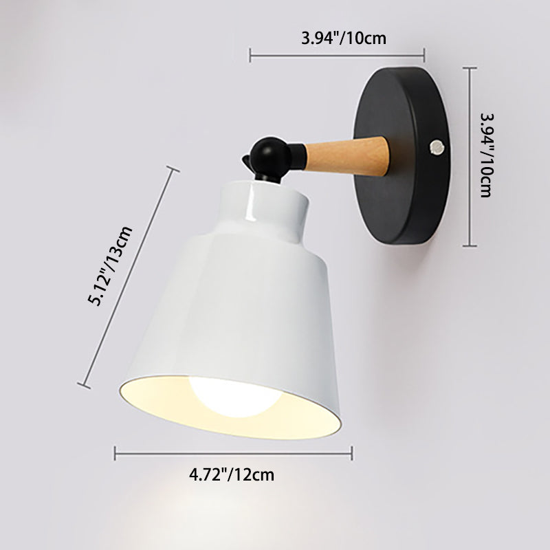 Cylindrical Trapezoidal Aluminum Wood Wall Lamp