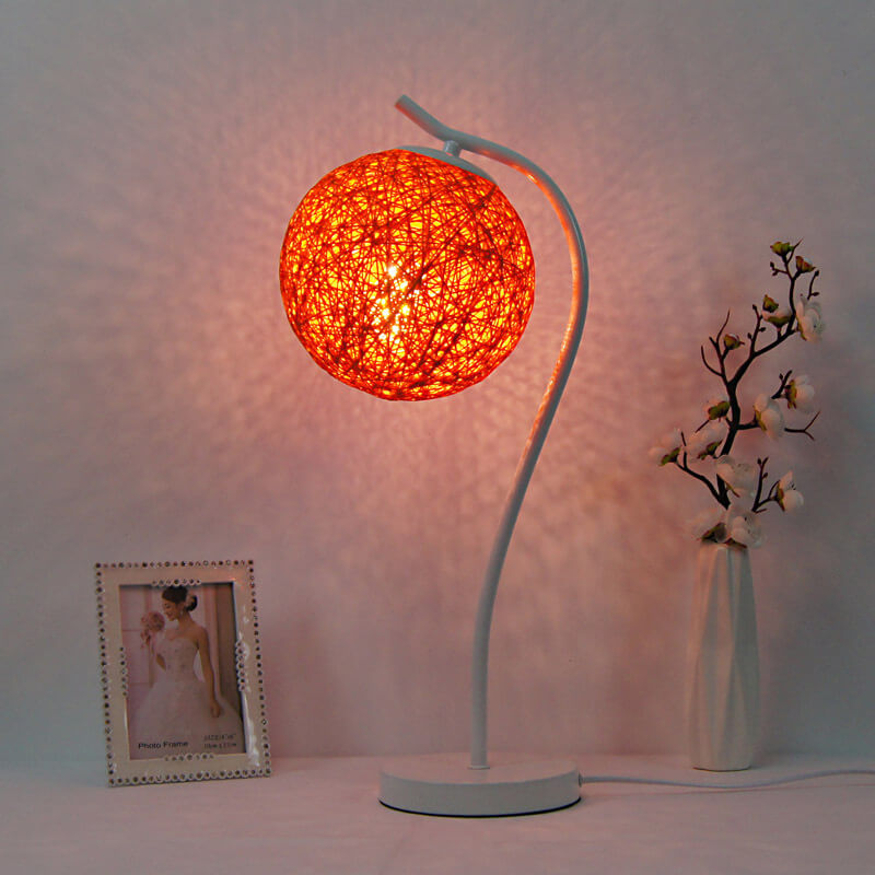 Style Twine Rattan Ball Table Lamp
