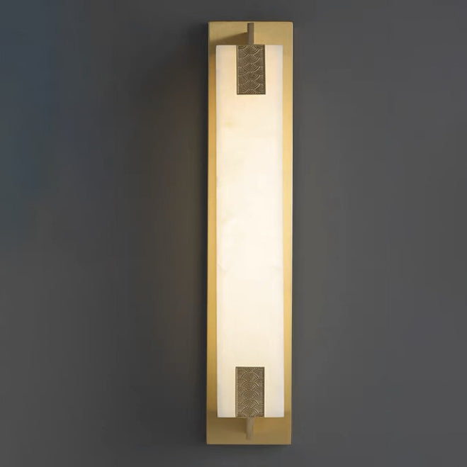 Rectangular Copper Marble Patio Outdoor Light