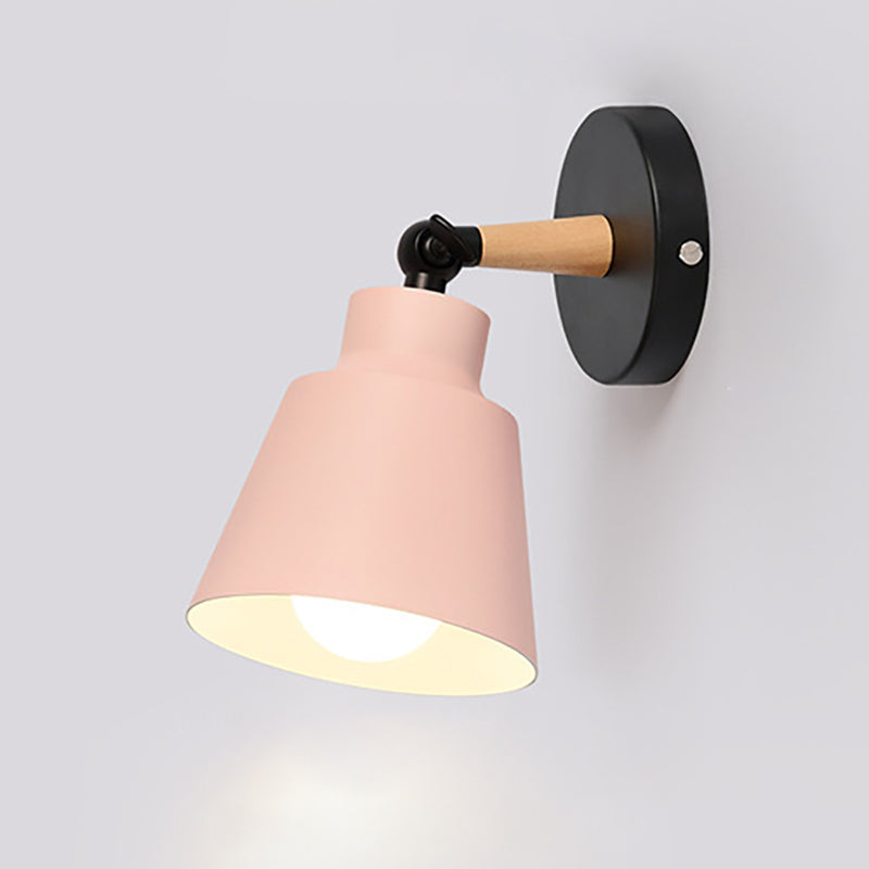 Cylindrical Trapezoidal Aluminum Wood Wall Lamp