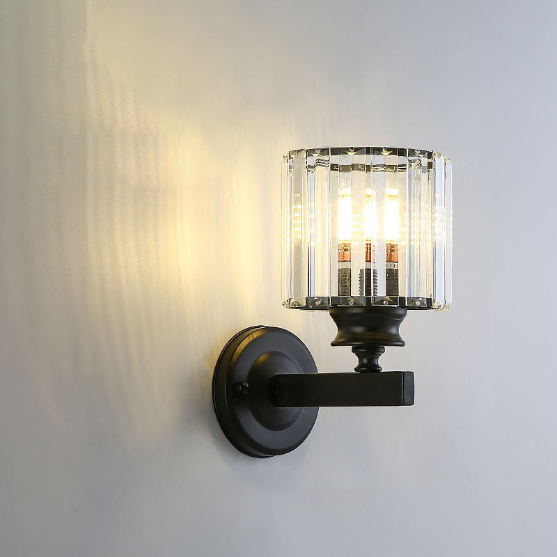 Oval Cylinder Hardware Crystal Wall Lamp