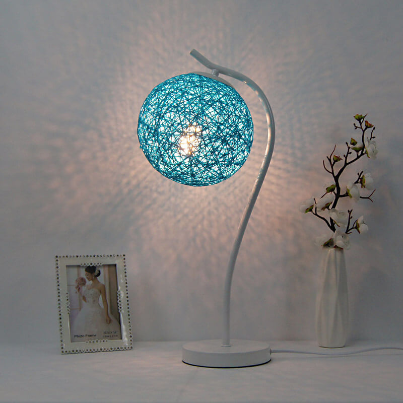 Style Twine Rattan Ball Table Lamp