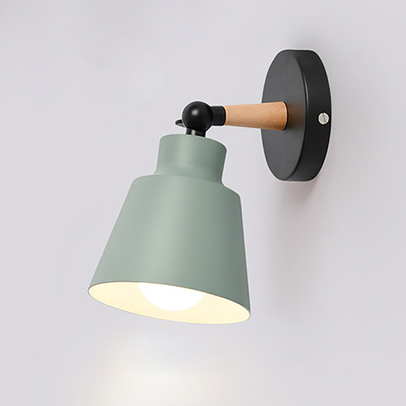 Cylindrical Trapezoidal Aluminum Wood Wall Lamp