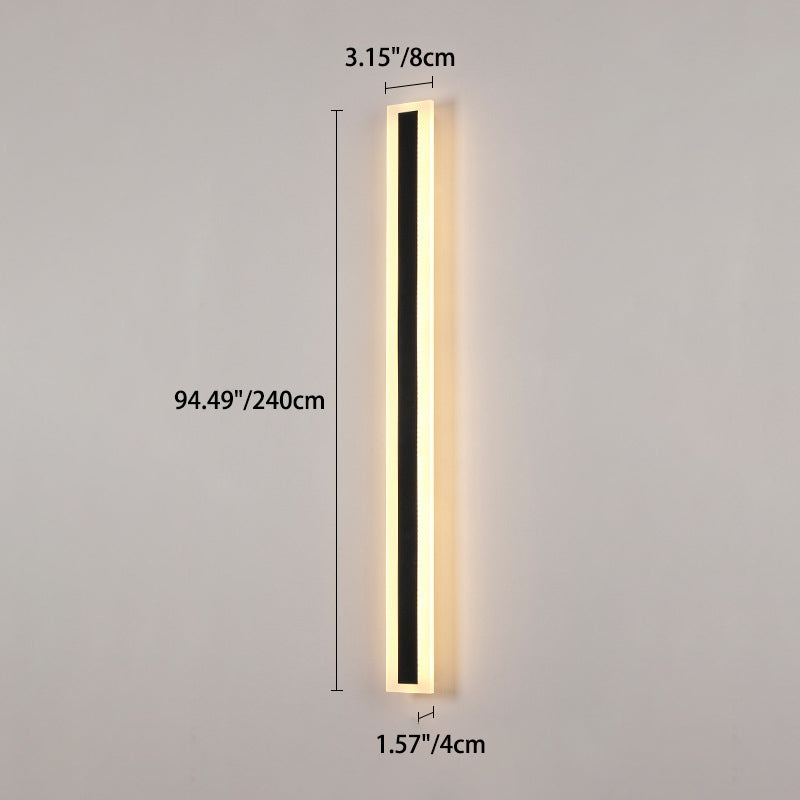 Long Rectangular Aluminum Acrylic Outdoor Light