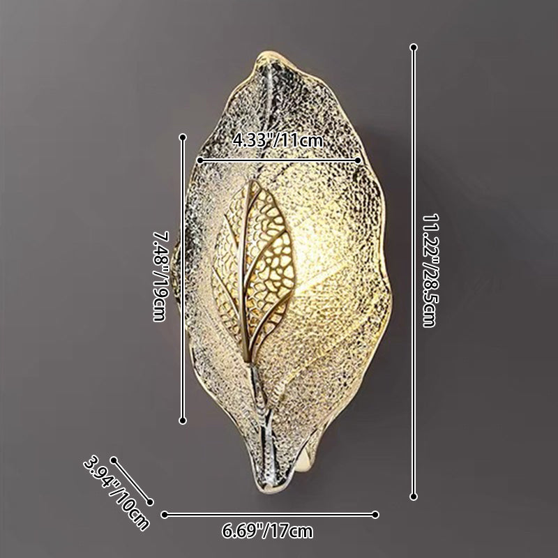 Aluminum Carbon Steel Leaf 3-Light Wall Lamp