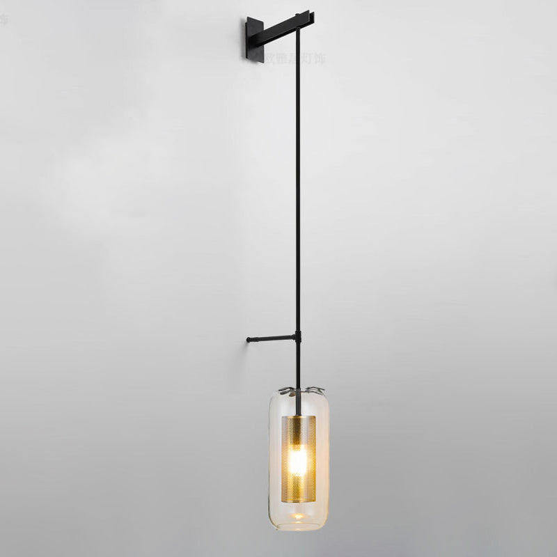 Cylinder Clear Glass Long Wall Lamp