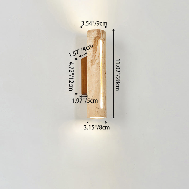 Cylinder Yellow Travertine Solid Wall Lamp