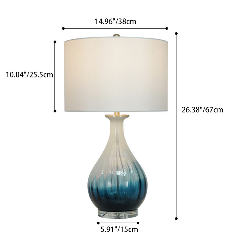 Blue Gradient Glass Vase Table Lamp