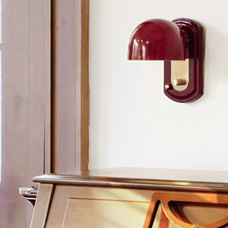 Dome Metal Glass Bedroom Wall Lamp