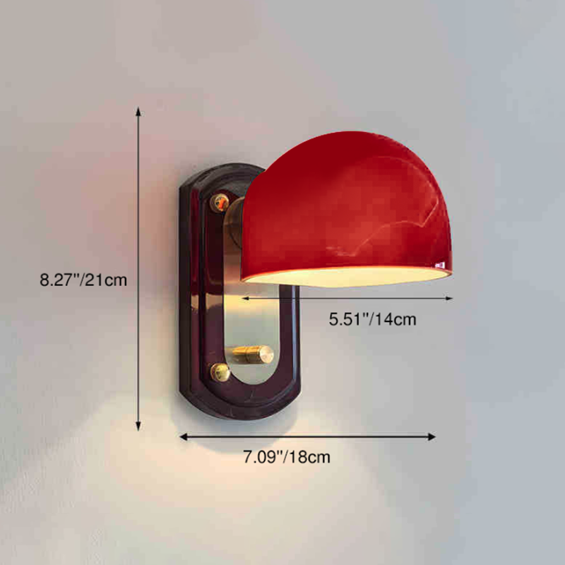 Dome Metal Glass Bedroom Wall Lamp