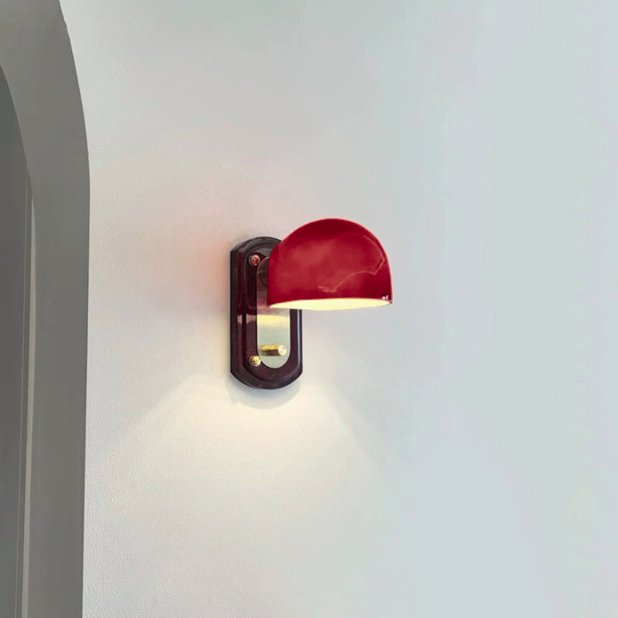 Dome Metal Glass Bedroom Wall Lamp