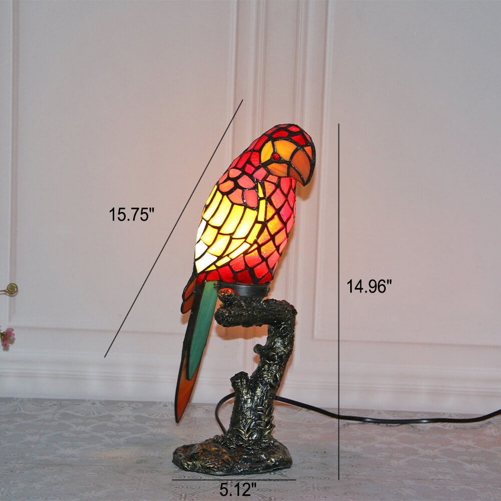 American Parrot Stained Glass Table Lamp