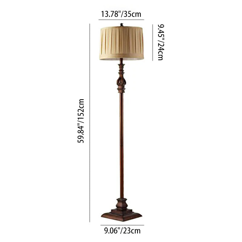 Modern European Retro Pleated Floor Lamp