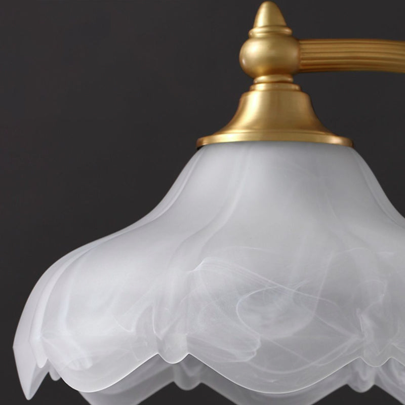 Brass Glass Petal Table Lamp