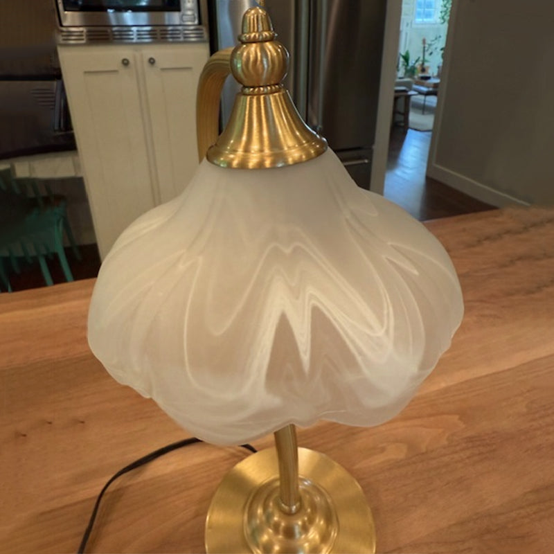 Brass Glass Petal Table Lamp