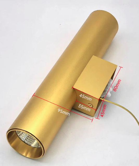 Aluminum Cylindrical 2-Light Wall Lamp