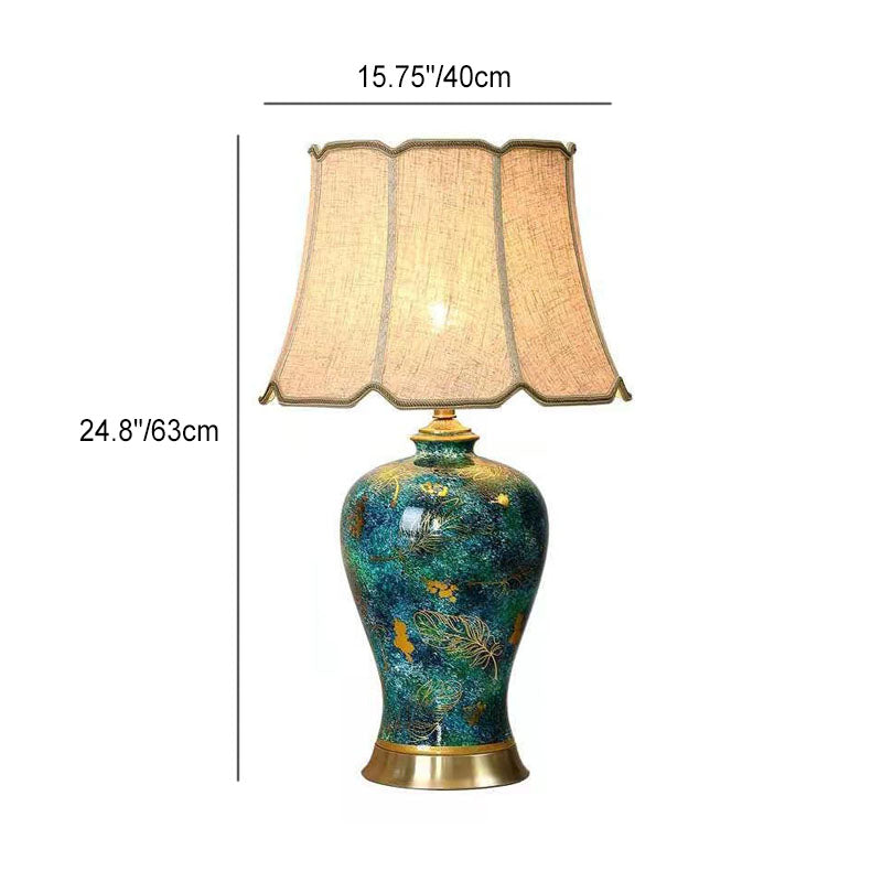 Fabric Ceramic Vase Home Table Lamp
