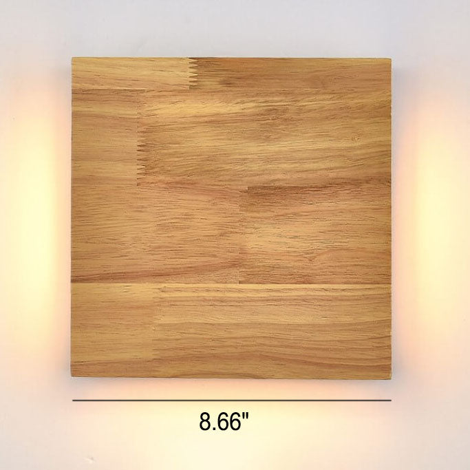 Log Wood Rectangular Wall Lamp