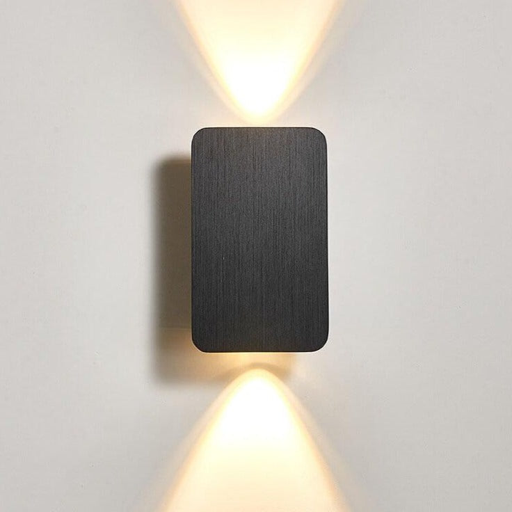 Aluminum Rectangular Flat Panel 2-Light Wall Lamp