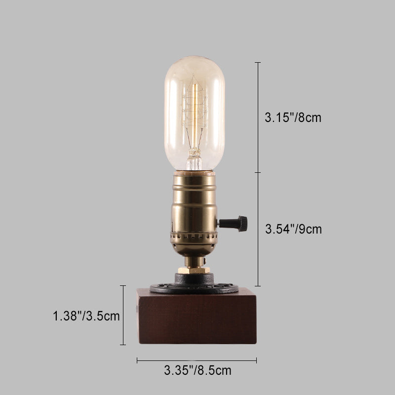 Square Elliptical Aluminium Copper Table Lamp