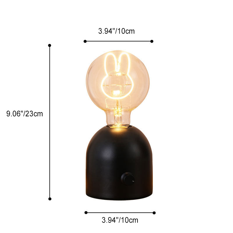 Round Glass Wood Bedroom Table Lamp