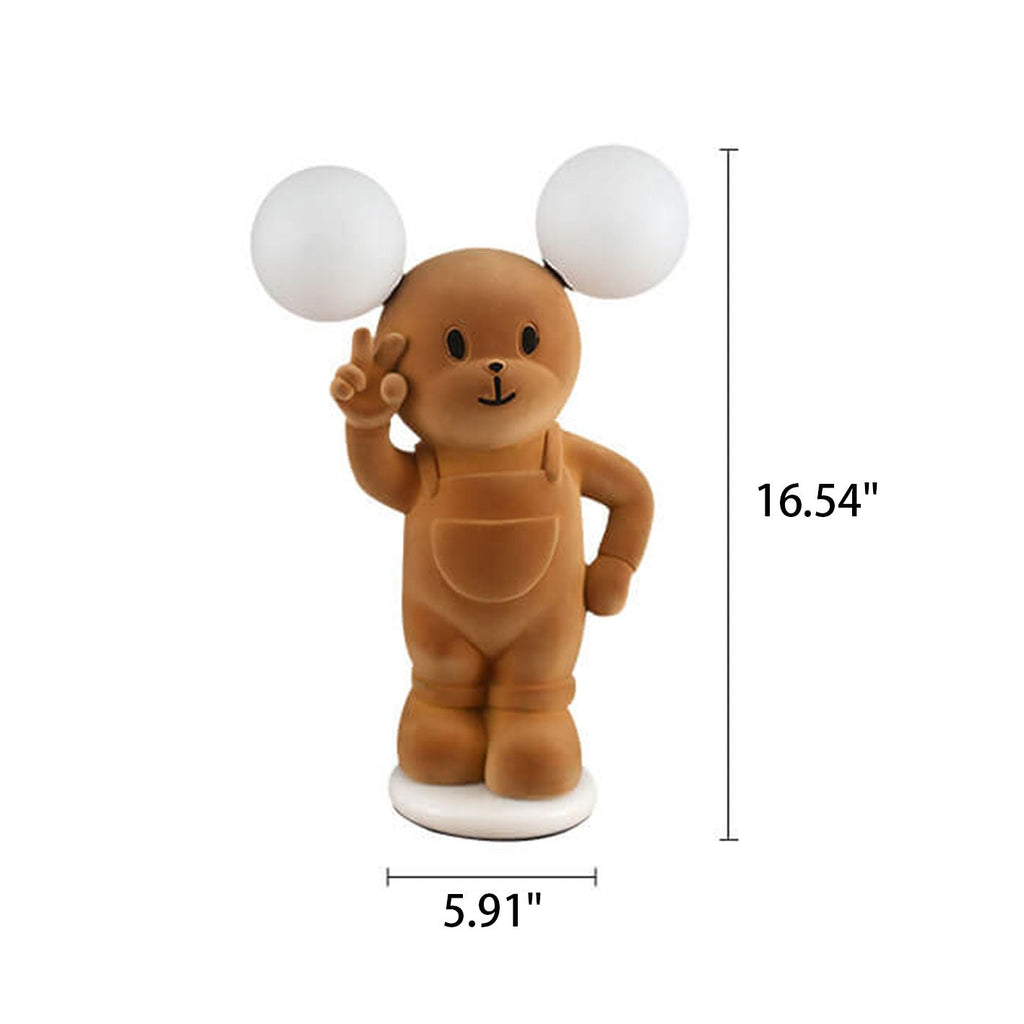 Cartoon Bear Khaki Resin Table Lamp