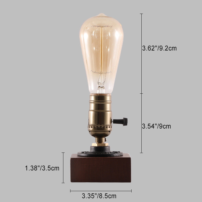 Square Elliptical Aluminium Copper Table Lamp