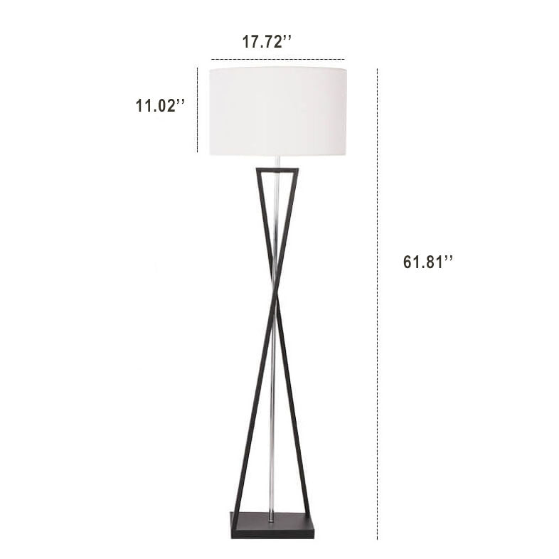Fabric Cylindrical Floor Lamp