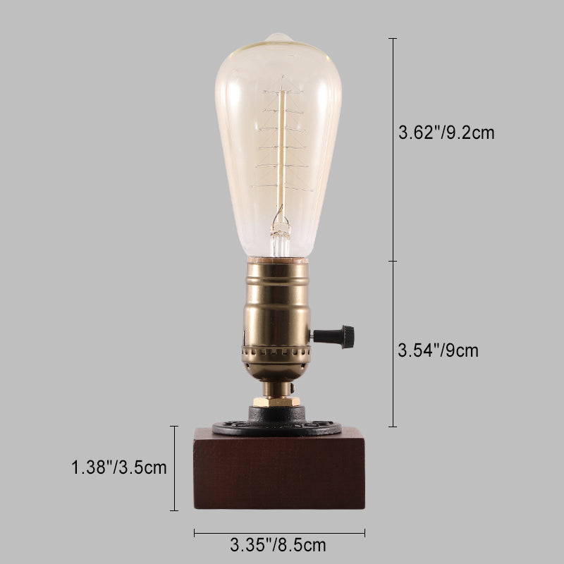 Square Elliptical Aluminium Copper Table Lamp
