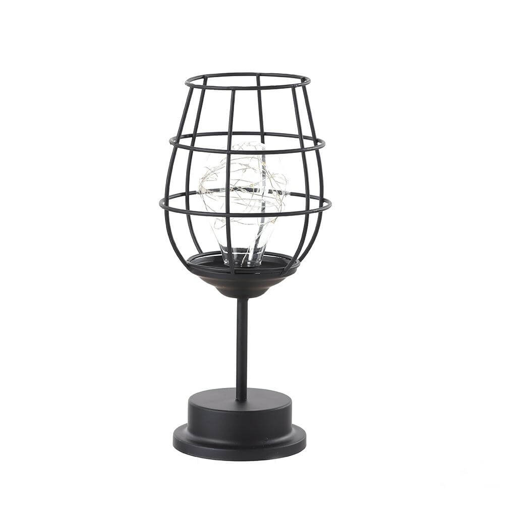 Wrought Iron Wine Bottle Table Lamp