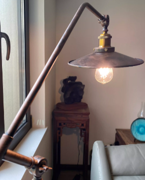 Contemporary Industrial Cylindrical Long Floor Lamp