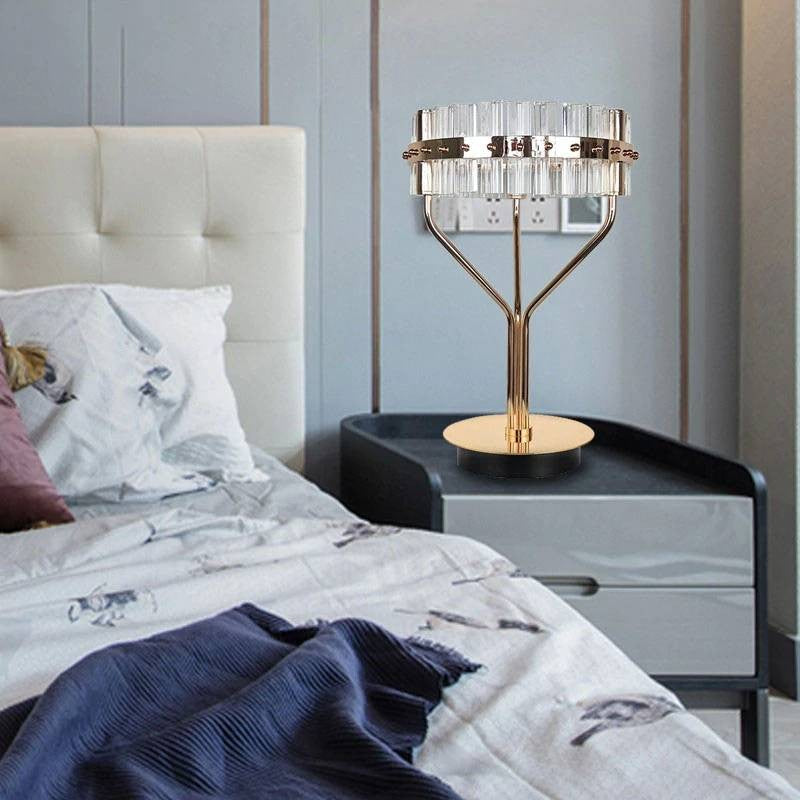 Dazzling Prismatic Crystal Hardware Table Lamp
