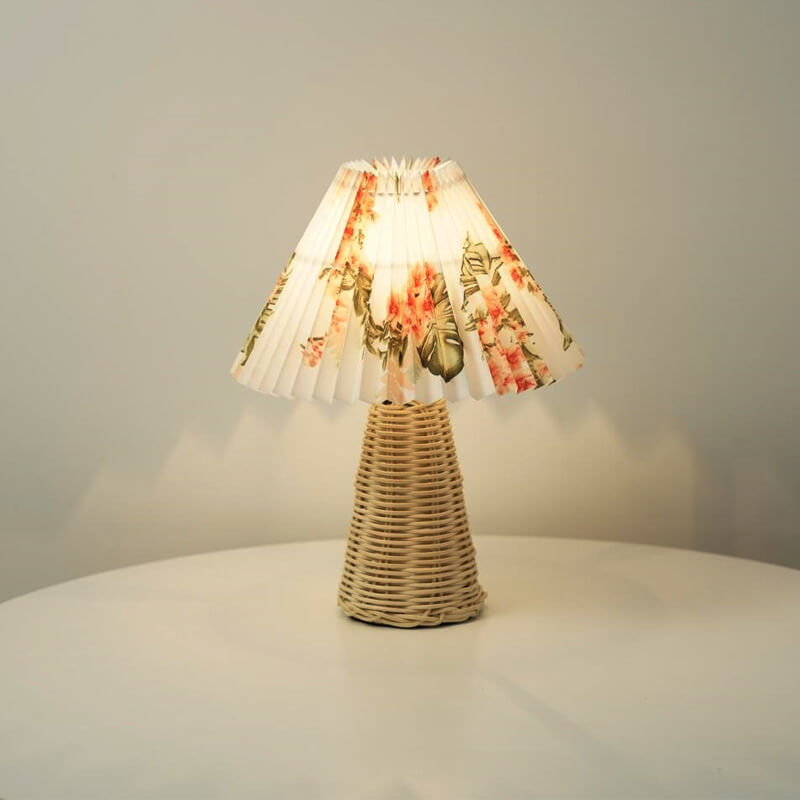 Pleated Fabric Tapered Table Lamp