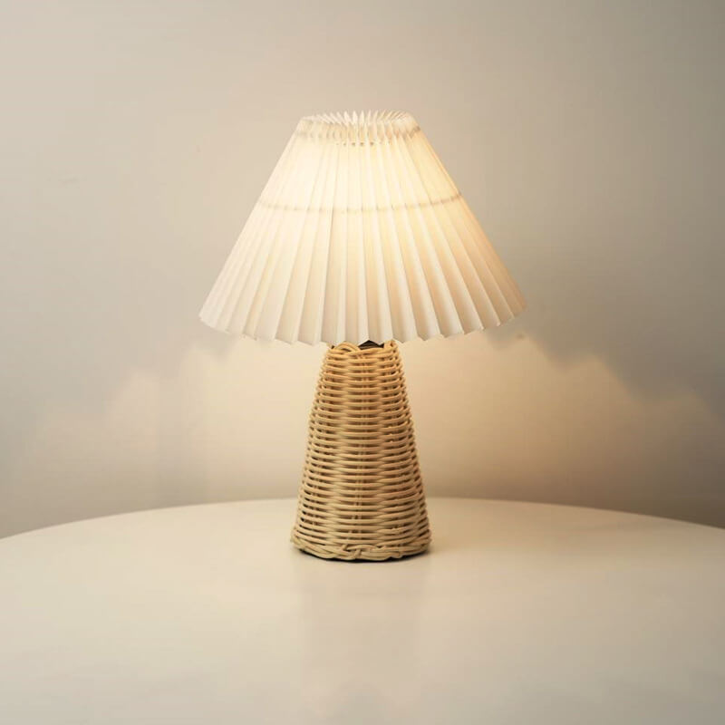 Pleated Fabric Tapered Table Lamp