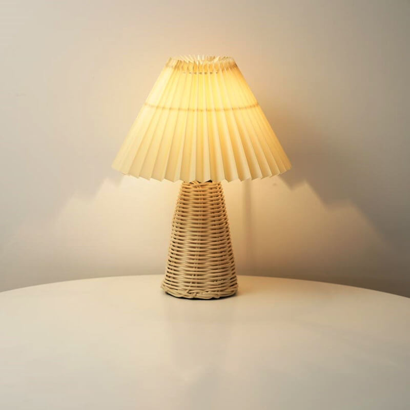 Pleated Fabric Tapered Table Lamp