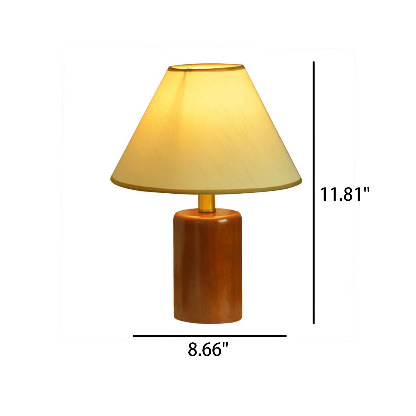 Pleated Cone Fabric Wooden Table Lamp