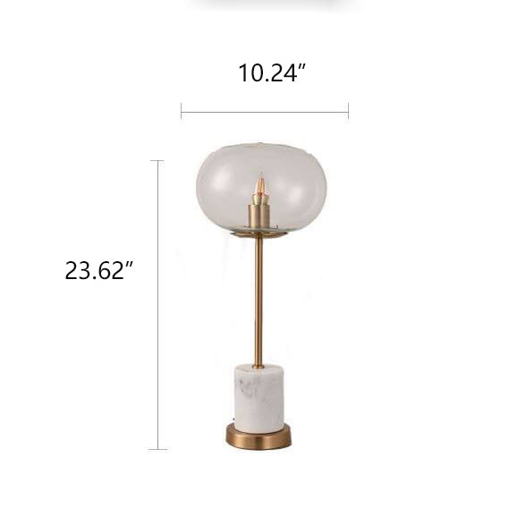 Glass Orb Marble Table Lamp