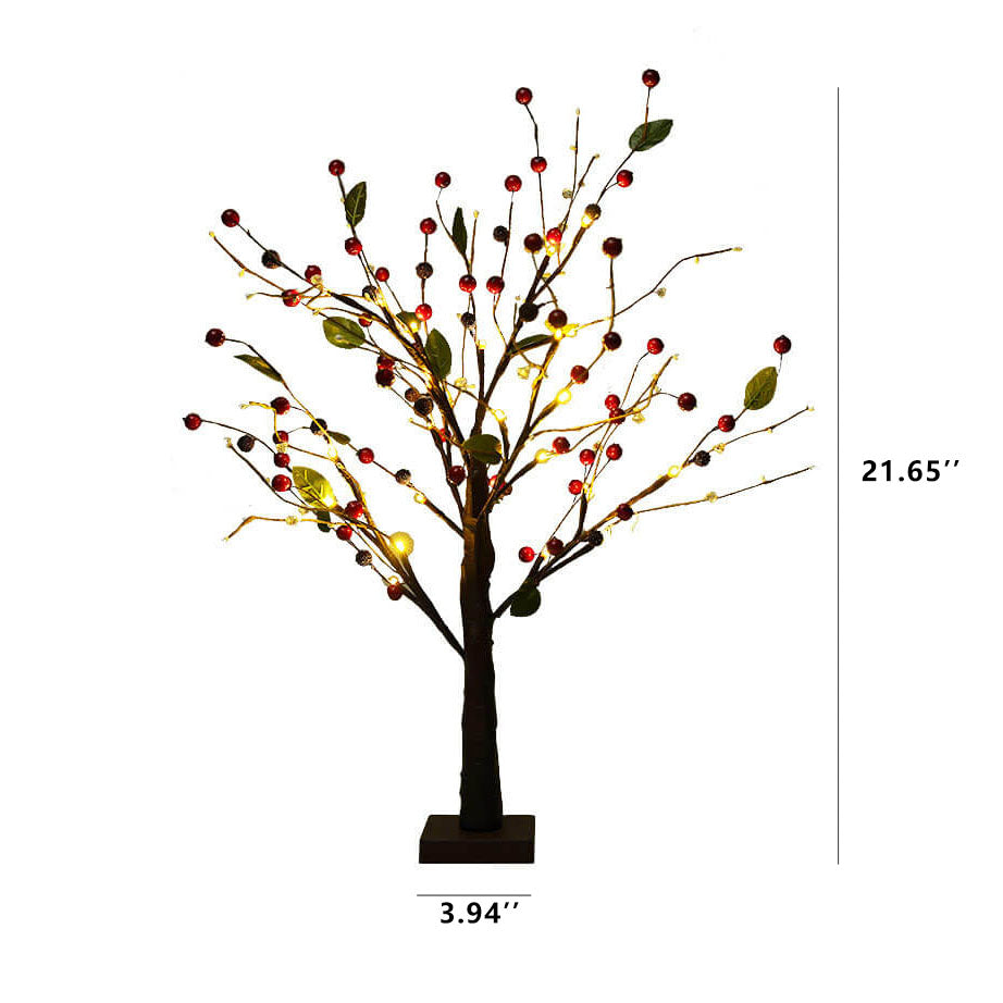 Red Fruits Pine Tree Table Lamp